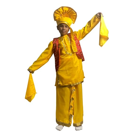 Punjabi Boy (Yellow) Fancy Dress (Full Kurta)
