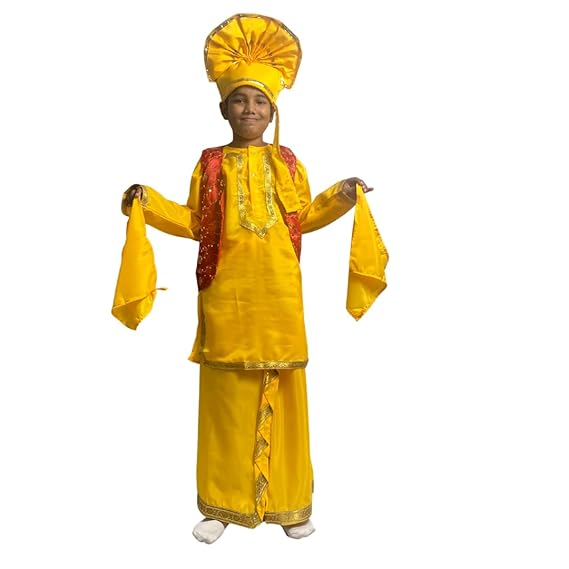 Punjabi Boy (Yellow) Fancy Dress (Full Kurta)
