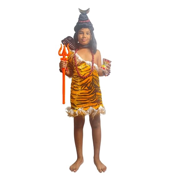 Shivji (Orange Trishul) Fancy Dress  (With Accessories)
